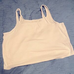 White Cropped Tank